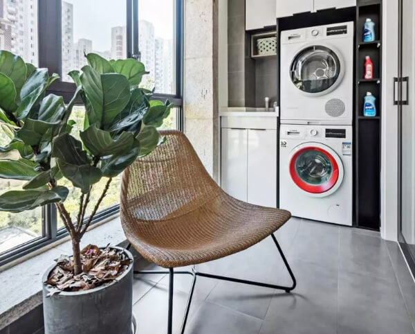 Kết hợp phòng giặt đồ với không gian nghỉ ngơi sang chảnh