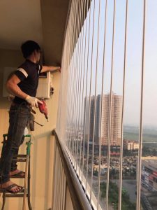 Lắp đặt lưới bảo vệ tại chung cư Thanh Xuân